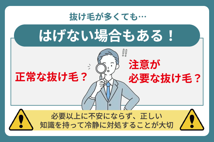 抜け毛が多いけどはげない場合もある！正しい見極めを
