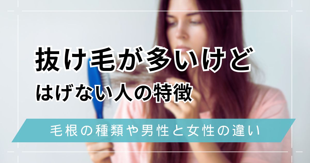 抜け毛が多いけどはげない人の特徴を解説！毛根の種類や男性と女性の違いと対策方法