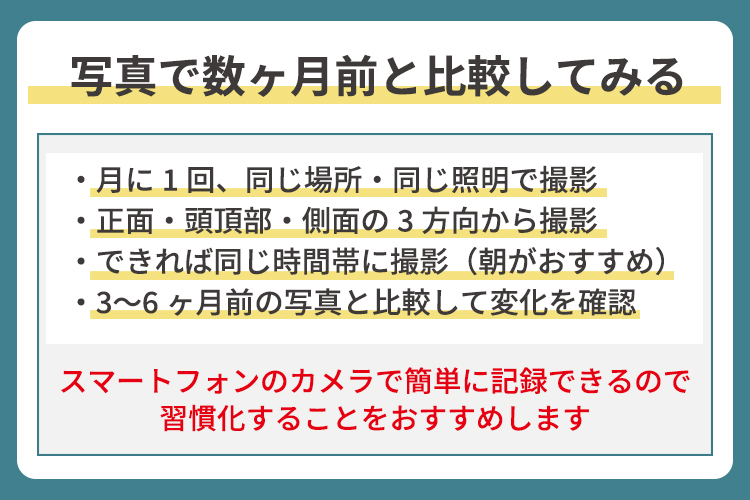 写真で数ヶ月前と比較してみる