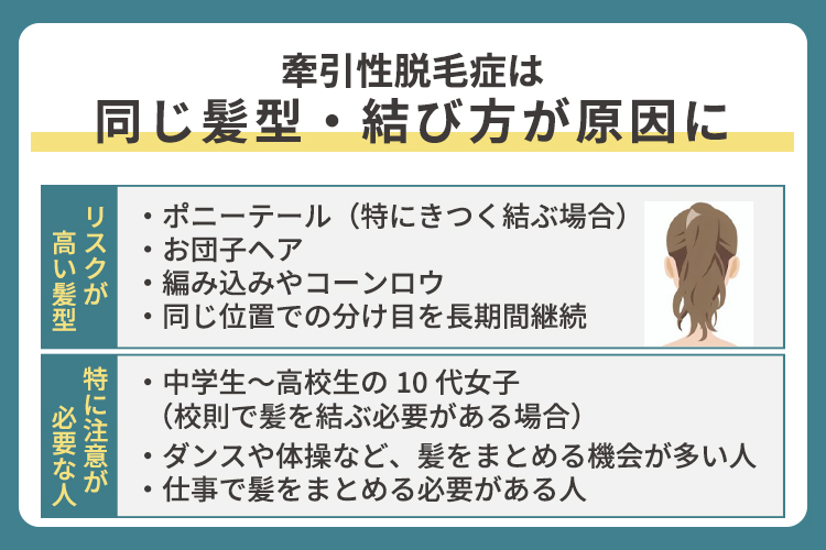 牽引性脱毛症は同じ髪型・結び方が原因に
