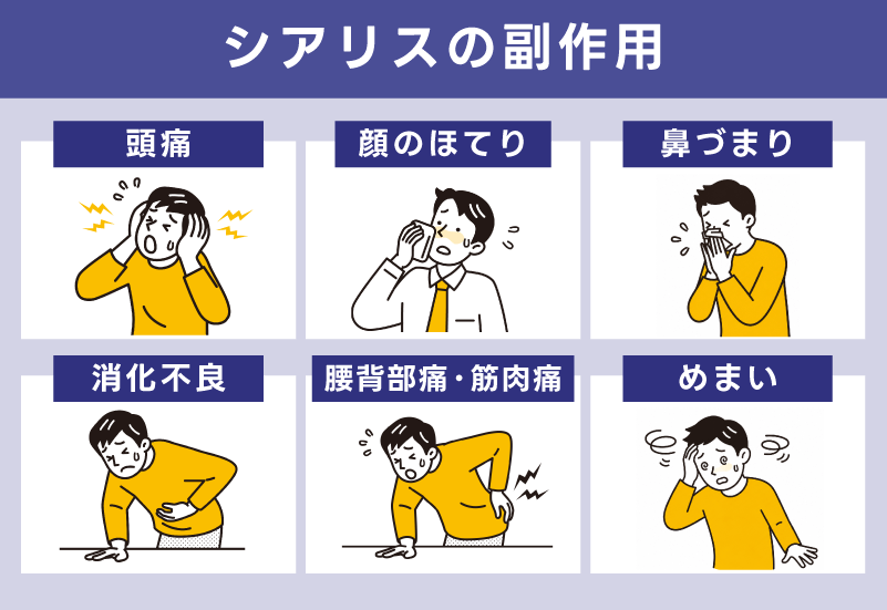 シアリス報告されている副作用と注意点