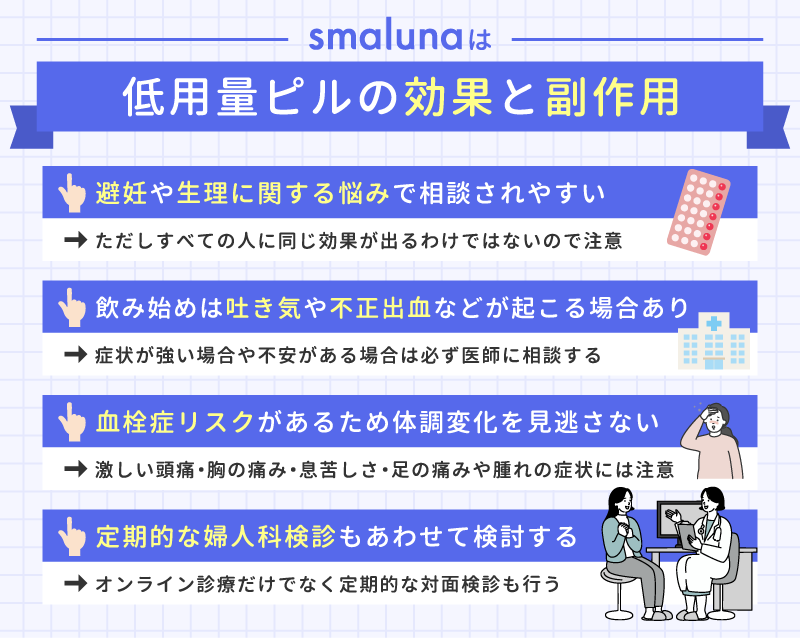 スマルナの低用量ピルの効果と副作用