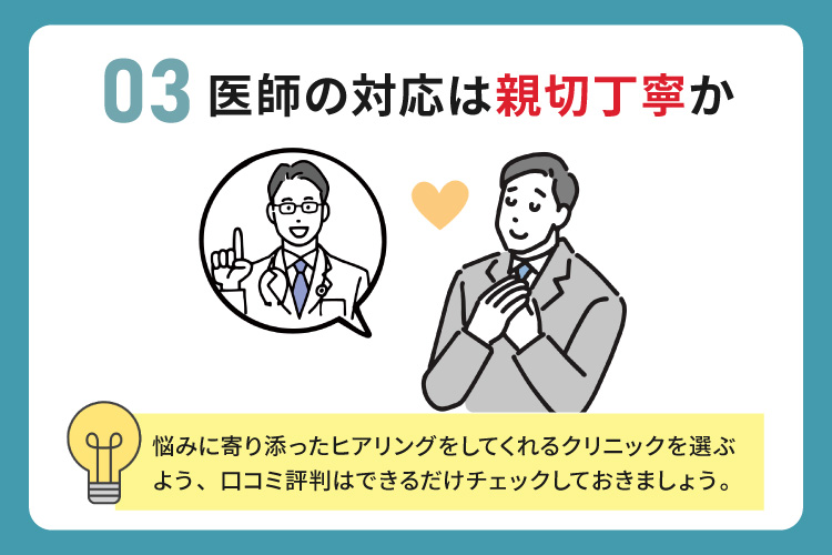 医師の対応は親切丁寧か