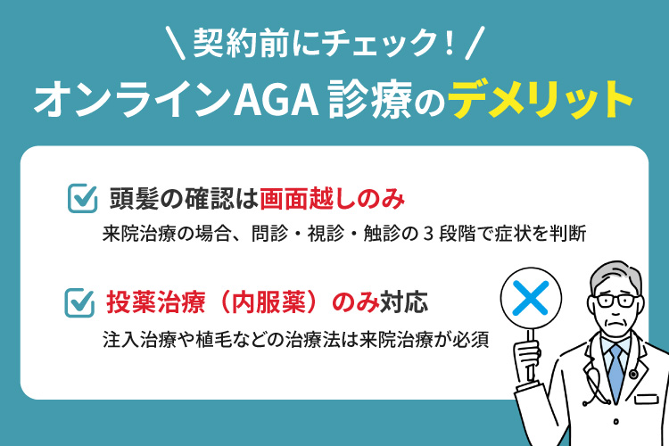 契約前にチェック！AGAオンライン診療を選ぶデメリット