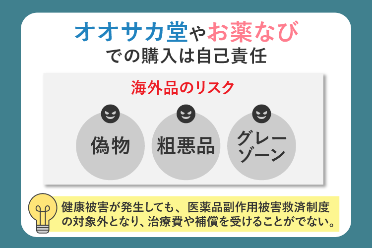 オオサカ堂やお薬ナビでの購入は自己責任