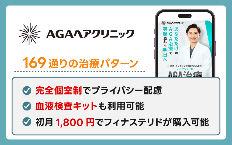 AGAヘアクリニックはフィナステリドが初月1800円で処方可能