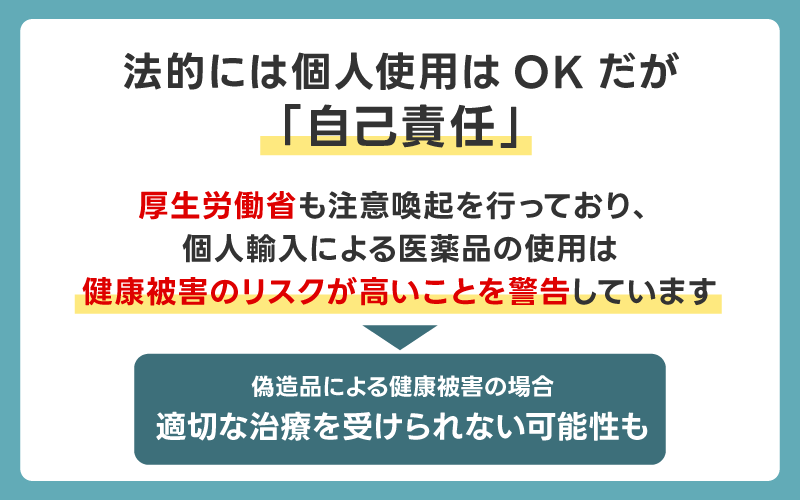 法的には個人使用はOKだが「自己責任」