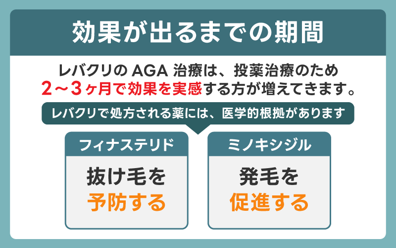 レバクリAGA治療の効果が出るまでの期間