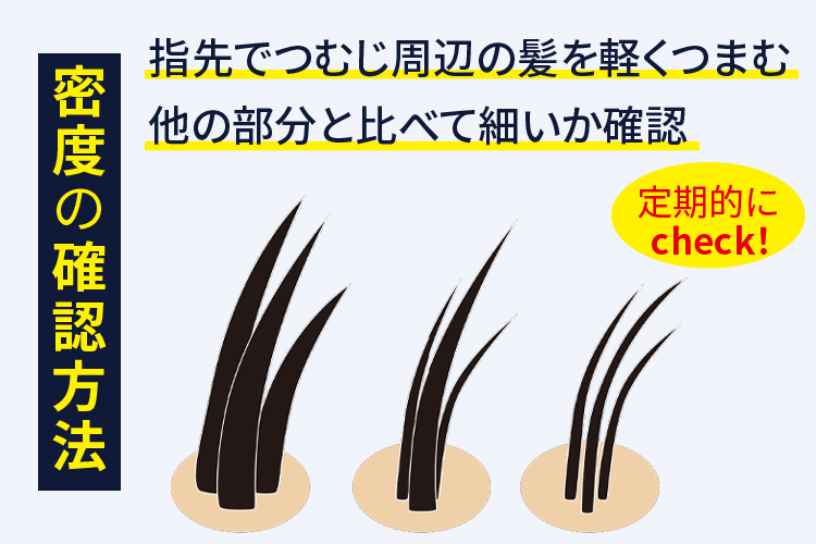 毛髪の太さや密度でチェックする