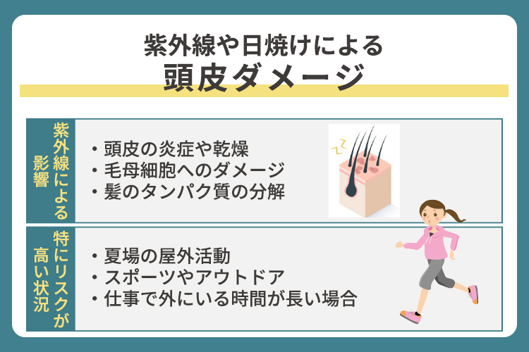 紫外線や日焼けによる頭皮ダメージ