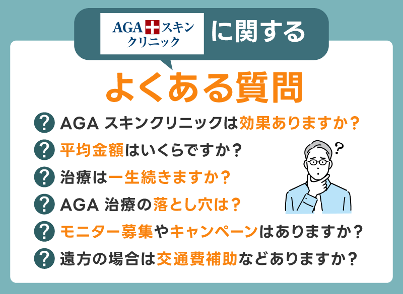 AGAスキンクリニックに関するよくある質問